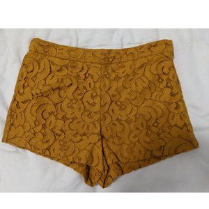 XS Mustard Yellow Lace Short Shorts
